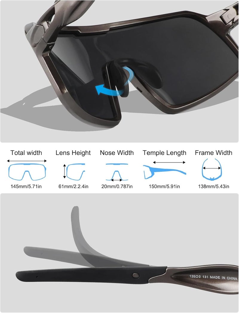 BangLong Polarized Sports Sunglasses for Men Women, UV Protection Sun Glasses for Baseball Running Cycling Fishing - Image 3